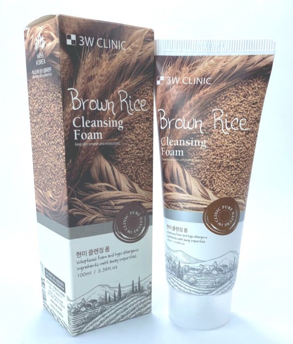 Пенка для умывания 3W Clinic Brown Rice Cleansing Foam 100 мл (Оригинал)
