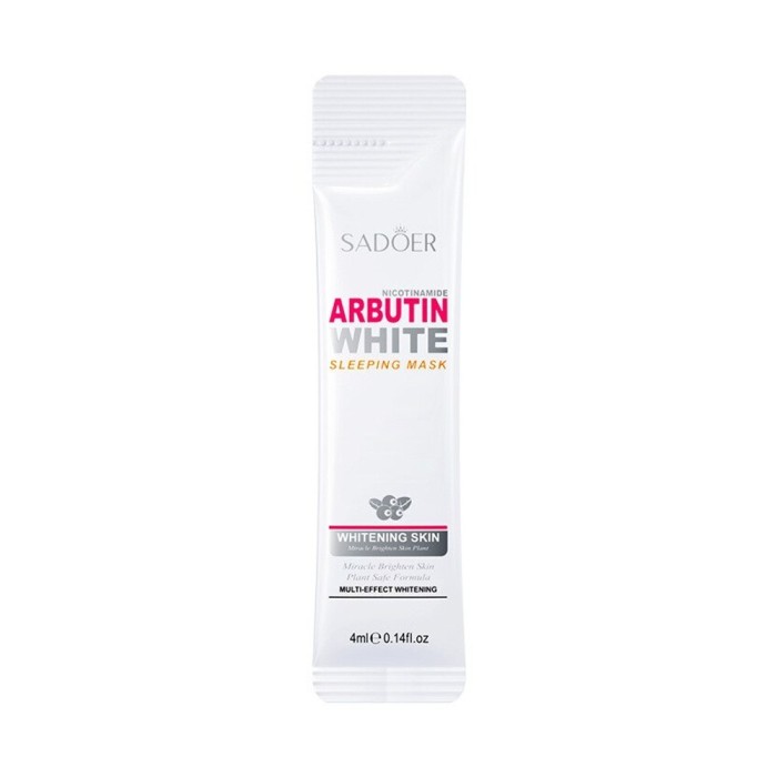 Осветляющая ночная маска для лица с арбутином Sadoer Nicotinamide Arbutin White Sleeping Mask 4 мл